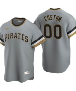 Pittsburgh Pirates Custom Gray Cooperstown Collection Road Jersey