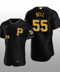 Pittsburgh Pirates Josh Bell Black 2028 Alternate Alternate Team Logo Jersey