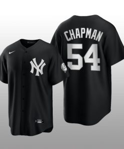 Replica Yankees Aroldis Chapman 2021 All Black Fashion Serise Jersey Black