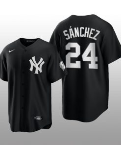 Replica Yankees Gary Sanchez 2021 All Black Fashion Serise Jersey Black