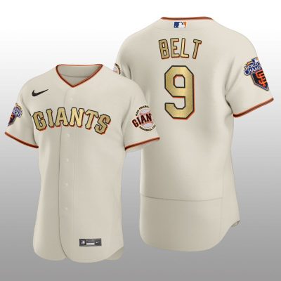 San Francisco Giants Brandon Belt World Series Champions 2010 Cream Gold Jersey