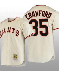 San Francisco Giants Brandon Crawford Authentic Cooperstown Collection Home Cream 1954 Jersey