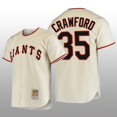 San Francisco Giants Brandon Crawford Authentic Cooperstown Collection Home Cream 1954 Jersey