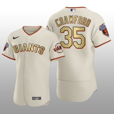 San Francisco Giants Brandon Crawford World Series Champions 2010 Cream Gold Jersey