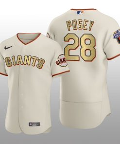 San Francisco Giants Buster Posey World Series Champions 2010 Cream Gold Jersey
