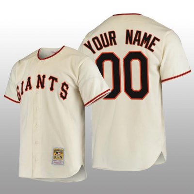 San Francisco Giants Custom Authentic Cooperstown Collection Home Cream 1954 Jersey