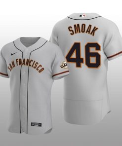 San Francisco Giants Justin Smoak Authentic Road Gray Jersey
