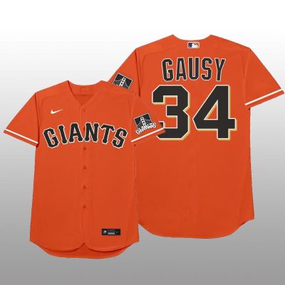 San Francisco Giants Kevin Gausman MLB Players Weekend Nickname Orange Jersey