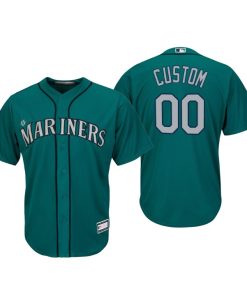Seattle Mariners Custom Aqua Cooperstown Collection Replica Alternate Jersey