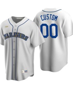 Seattle Mariners Custom White Cooperstown Collection Home Jersey