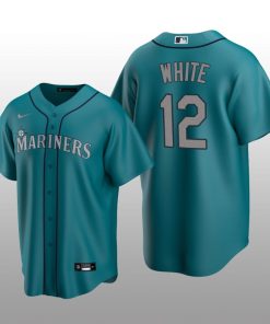 Seattle Mariners Evan White Aqua Alternate 2020 Replica Team Jersey