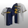 Split Replica Jersey Christian Yelich Gray-Navy Milwaukee Brewers