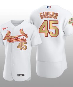St. Louis Cardinals Bob Gibson World Series Champions Nike White Jersey