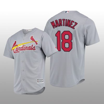 St. Louis Cardinals Carlos Martinez Cool Base Road Official Player Gray Jersey