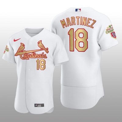 St. Louis Cardinals Carlos Martinez World Series Champions White Gold Jersey