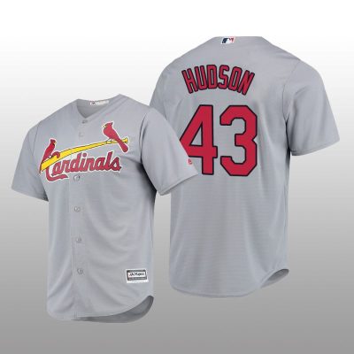St. Louis Cardinals Dakota Hudson Cool Base Road Official Player Gray Jersey