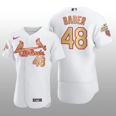 St. Louis Cardinals Harrison Bader World Series Champions Nike White Jersey
