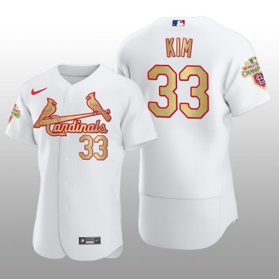 St. Louis Cardinals Kwang-hyun Kim World Series Champions White Gold Jersey