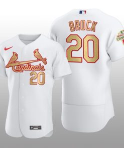 St. Louis Cardinals Lou Brock World Series Champions Nike White Jersey