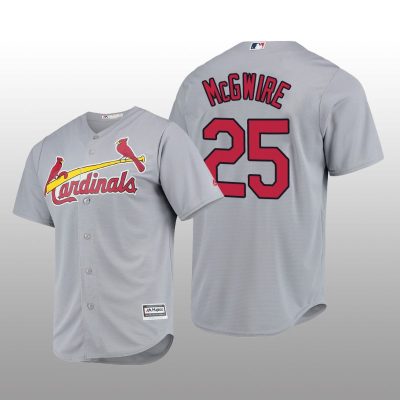 St. Louis Cardinals Mark McGwire Cool Base Road Official Player Gray Jersey