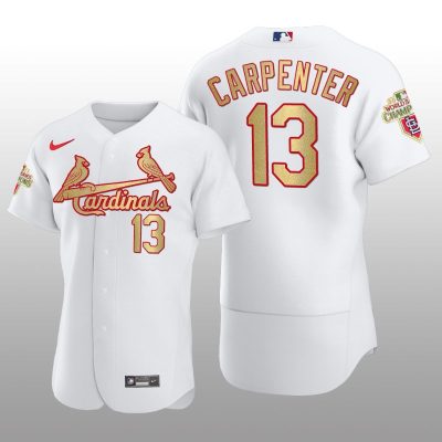 St. Louis Cardinals Matt Carpenter World Series Champions White Gold Jersey