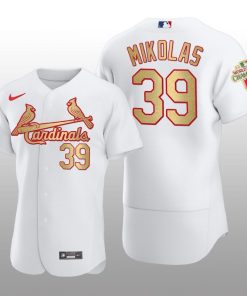 St. Louis Cardinals Miles Mikolas World Series Champions White Gold Jersey