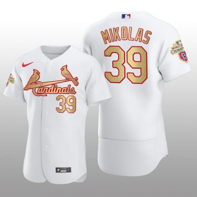 St. Louis Cardinals Miles Mikolas World Series Champions White Gold Jersey