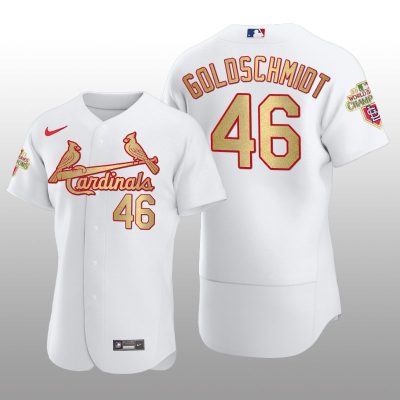 St. Louis Cardinals Paul Goldschmidt World Series Champions White Gold Jersey