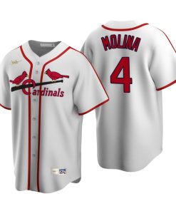 St. Louis Cardinals Yadier Molina White Cooperstown Collection Home Jersey