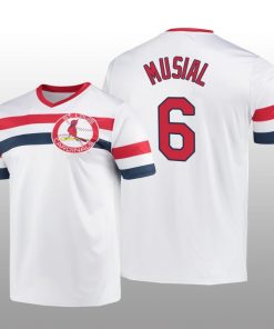 Stan Musial Cooperstown Collection Cardinals Jersey White V-Neck Men's
