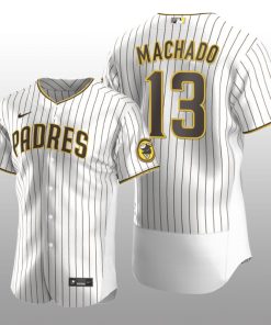 White Brown Authentic Manny Machado San Diego Padres Home Jersey