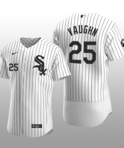 White Sox Andrew Vaughn MR Patch Authentic Home Jersey White Black