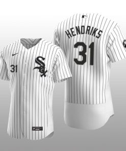 White Sox Liam Hendriks MR Patch Authentic Home Jersey White Black