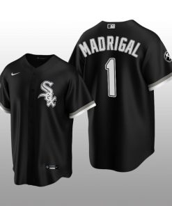 White Sox MR Patch Nick Madrigal Replica Black Alternate Jersey