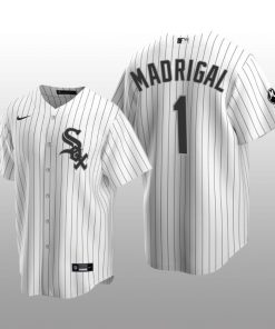 White Sox Nick Madrigal MR Patch Replica White Black Jersey