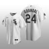 White Sox Yasmani Grandal MR Patch Replica White Black Jersey