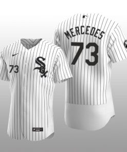 White Sox Yermin Mercedes MR Patch Authentic Home Jersey White Black