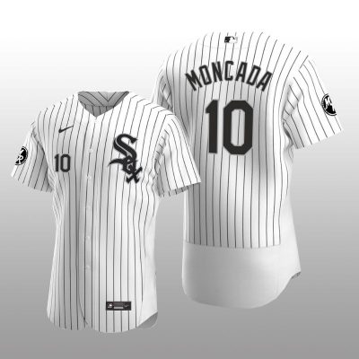 White Sox Yoan Moncada MR Patch Authentic Home Jersey White Black