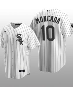 White Sox Yoan Moncada MR Patch Replica White Black Jersey
