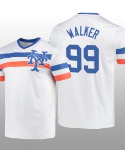 White V-Neck Men's Taijuan Walker Cooperstown Collection Mets Jersey