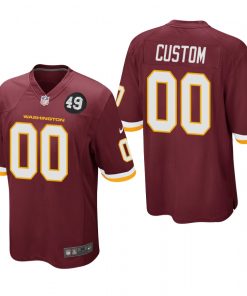 Washington Redskins Custom Men's Nike Burgundy Bobby Mitchell Uniform Patch NFL Game Jersey Men's Black V White Peace Split Nike Vapor Untouchable Limited NFL Jersey