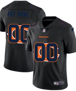 Chicago Bears Custom Men's Nike Team Logo Dual Overlap Limited NFL Jersey Black