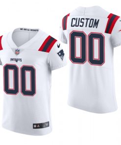 New England Patriots Custom Nike Men's White Team Color Men's Stitched NFL 2020 Vapor Untouchable Elite Jersey
