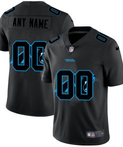 Carolina Panthers Custom Men's Nike Team Logo Dual Overlap Limited NFL Jersey Black