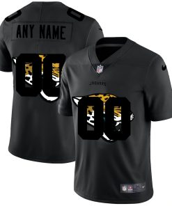 Jacksonville Jaguars Custom Men's Nike Team Logo Dual Overlap Limited NFL Jersey Black