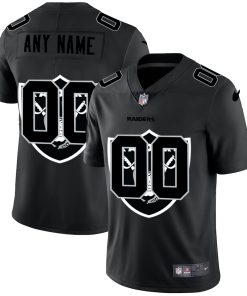 Las Vegas Raiders Custom Men's Nike Team Logo Dual Overlap Limited NFL Jersey Black