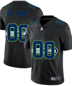 Seattle Seahawks Custom Men's Nike Team Logo Dual Overlap Limited NFL Jersey Black