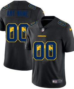 Los Angeles Chargers Custom Men's Nike Team Logo Dual Overlap Limited NFL Jersey Black