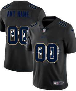 Los Angeles Rams Custom Men's Nike Team Logo Dual Overlap Limited NFL Jersey Black