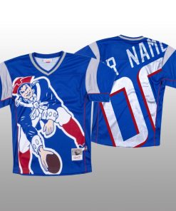 NFL New England Patriots Custom Blue Men's Mitchell & Nell Big Face Fashion Limited NFL Jersey